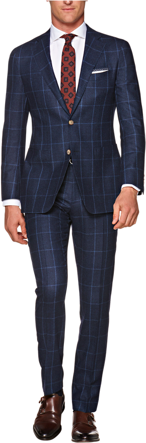 Suitsupply - Sean Connery Blue Suit (600x900), Png Download
