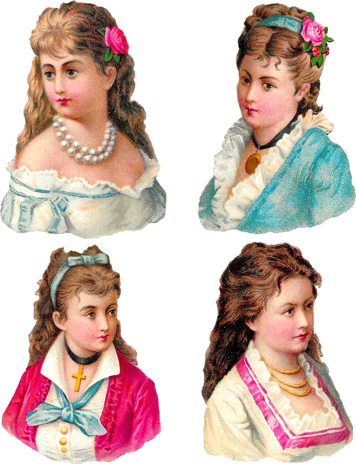 Victorian Women Clipart Collage Sheet Download - Miss Universe 1952 (1237x1600), Png Download