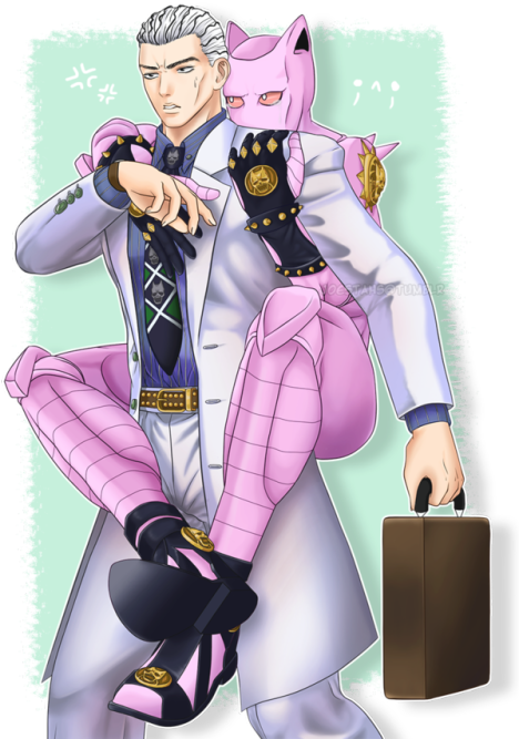 ▽ G R A V I T Y Scaredy-cat Killer Queen And Kosaku - Cartoon (500x682), Png Download