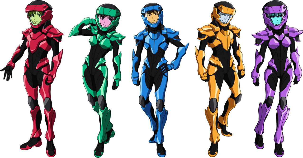 Valvrave Pilots With Their Suits - Valvrave The Liberator Valvrave (1276x667), Png Download