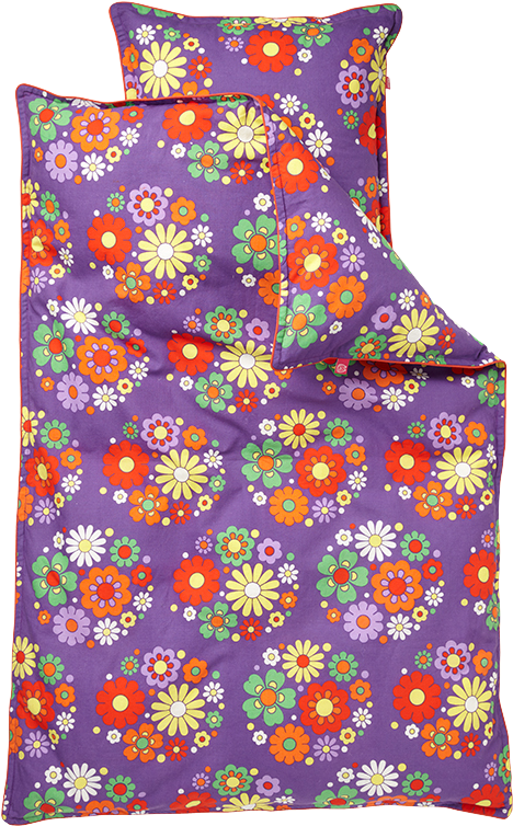 Ej Sikke Lej Hippie Flowers Bedwear - Ej Sikke Lej T-shirt Lilla Blomstret (700x933), Png Download
