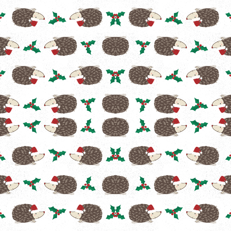 Hedgehog Christmas With Holly Wallpaper - Hedgehog (800x800), Png Download