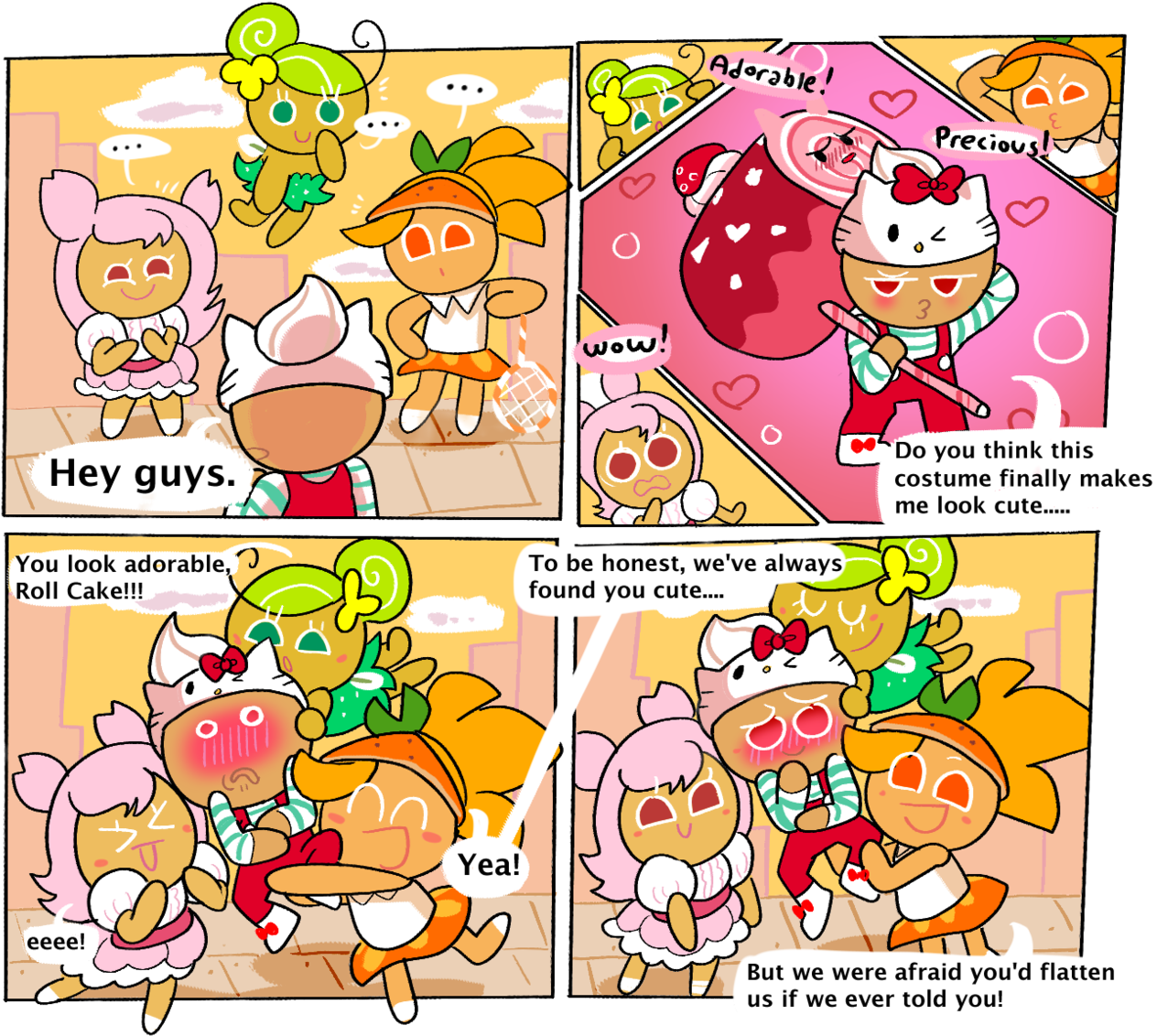 Cookie Run Roll Cake Cookie Orange Cookie Cherry Blossom (1280x1156), Png Download