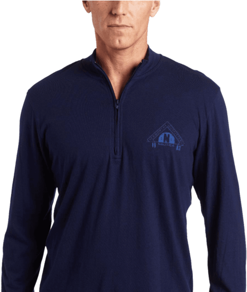 Nautica Men's Sleepwear Quarter Zip Knit Seaworthy - Man (570x570), Png Download