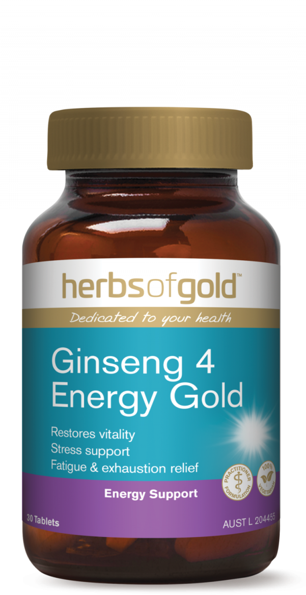 Herbs Of Gold Ginseng 4 Energy Gold 30 Tablets - Herbs Of Gold Digestive Enzymes (600x1250), Png Download