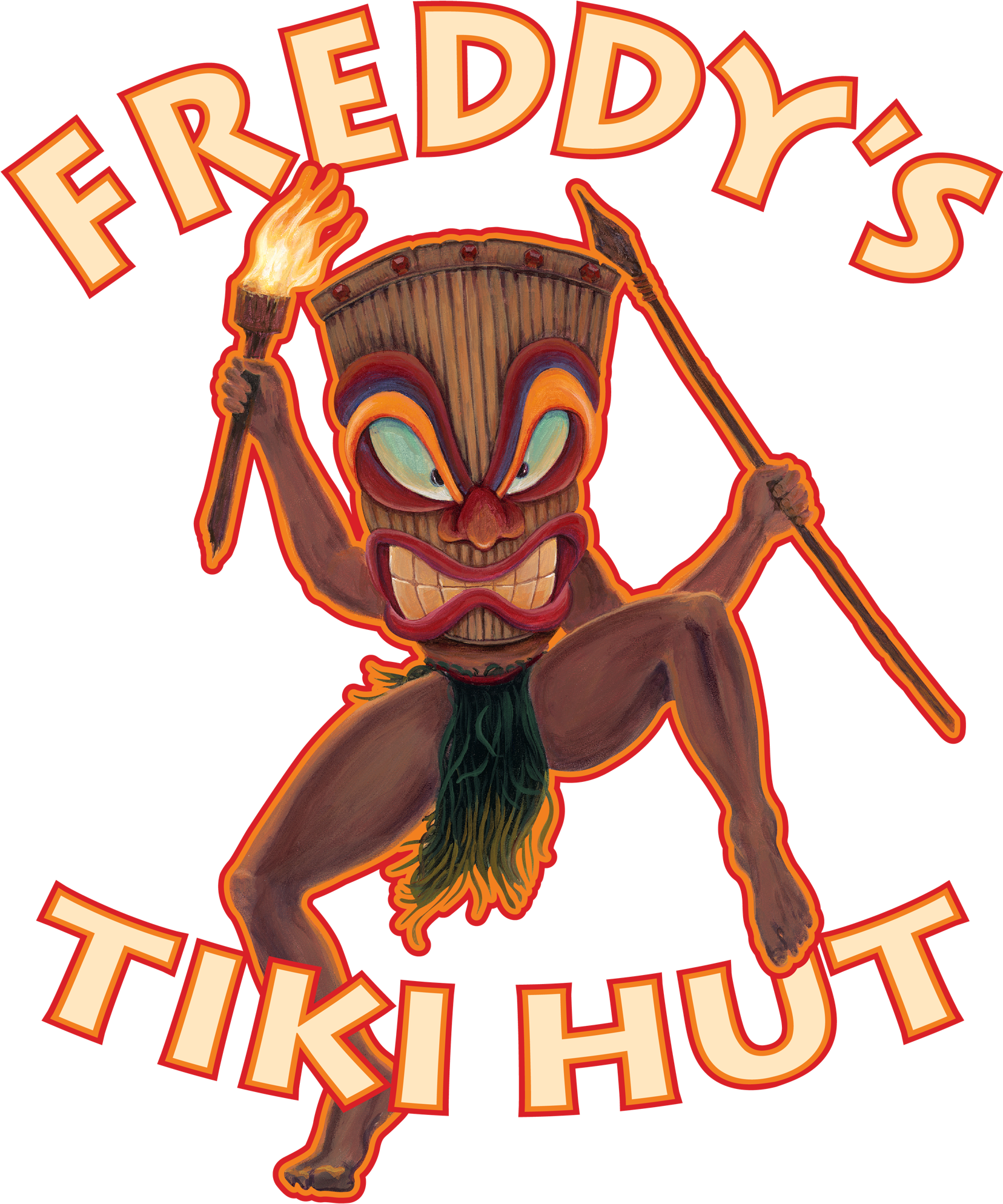 Freddy's Tiki Hut - Cartoon (1655x2014), Png Download