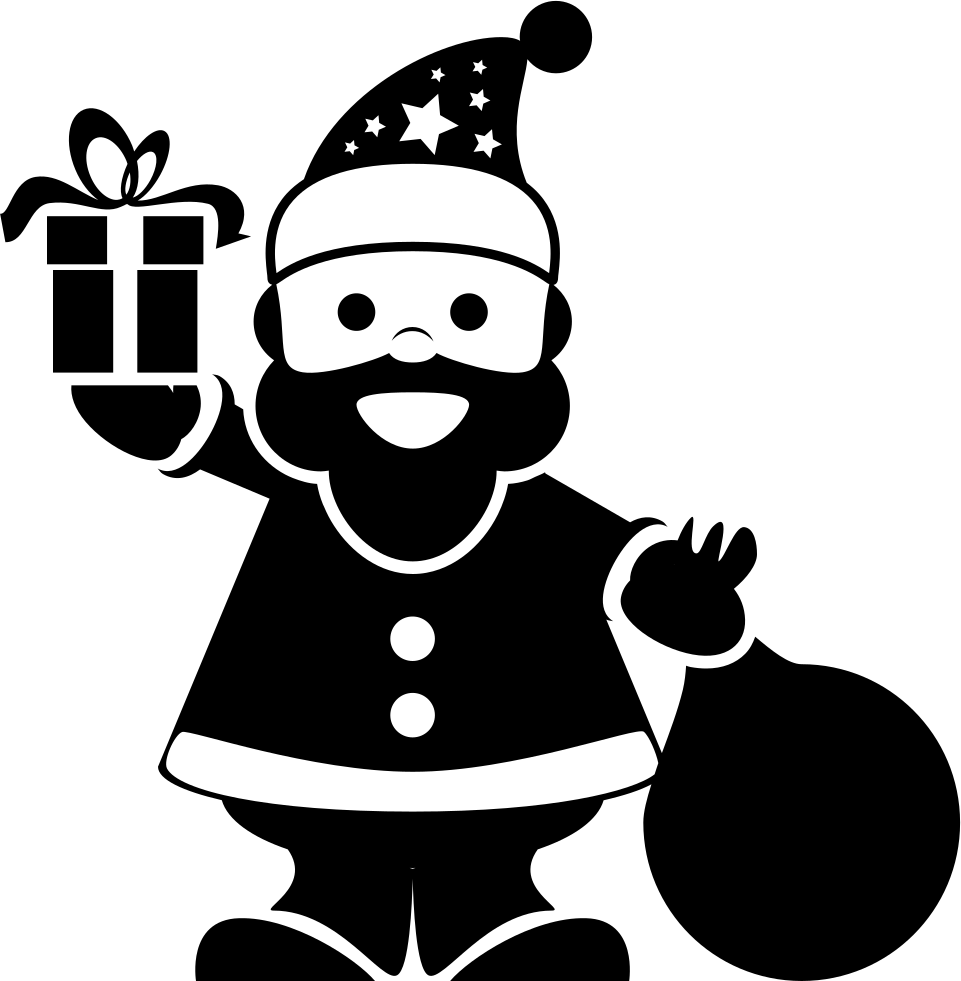 Png File - Silueta De Santa Claus (961x981), Png Download