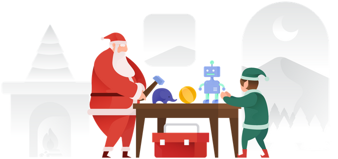 Premium Santa Claus With Gifts Illustration Download - Dribbble (1013x450), Png Download