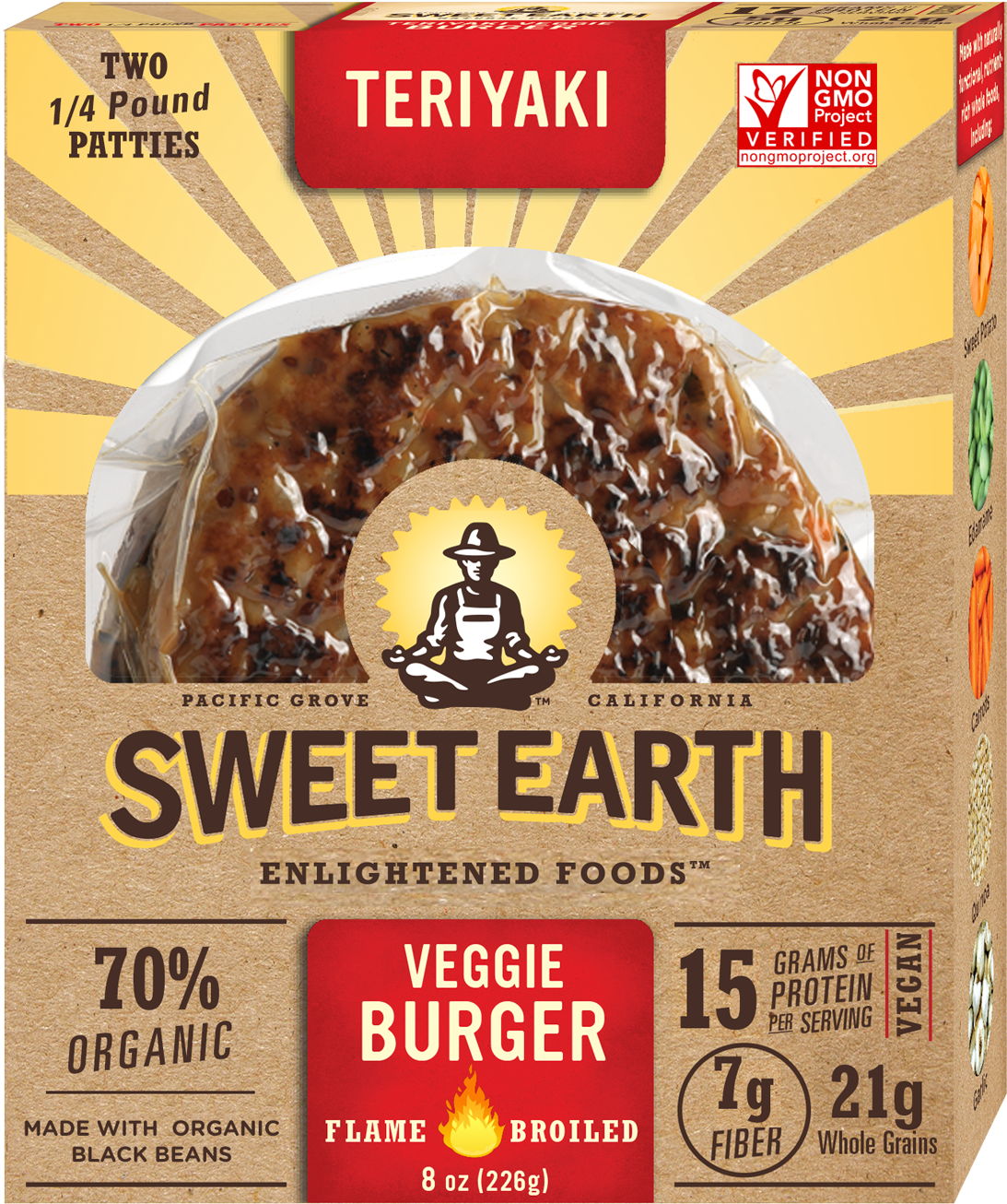 Teriyaki Burger - Sweet Earth Teriyaki Veggie Burger Ingredients (1200x1391), Png Download