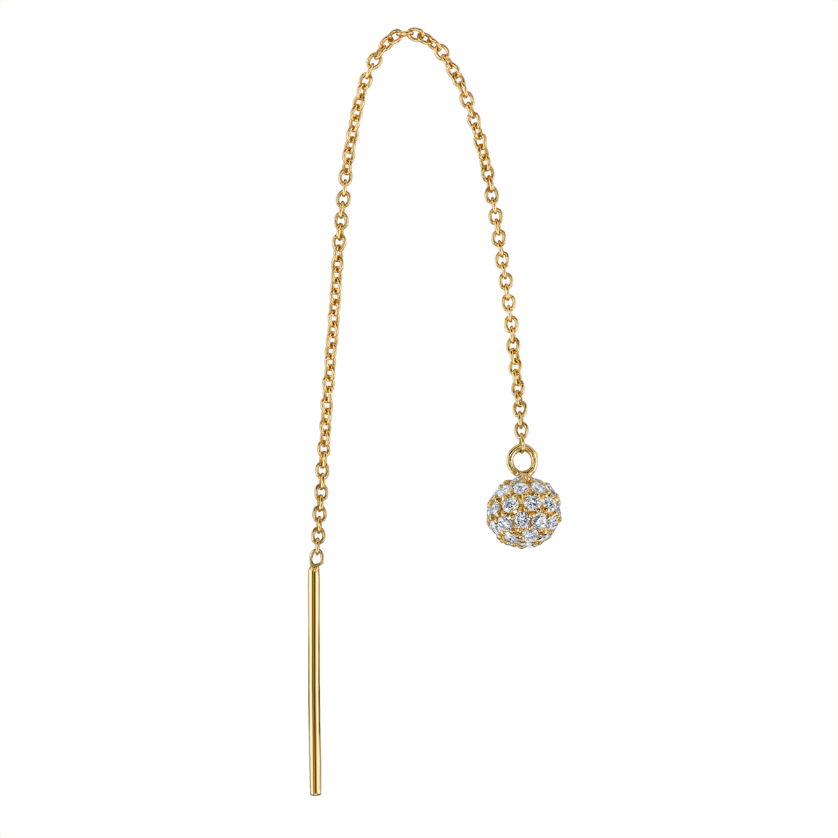 Diamond Sphere Thread Earring - Chain (1200x1200), Png Download