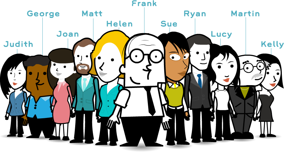Short Version And We'll Colour And Dress Them To Suit - People In Suit Animated (918x491), Png Download