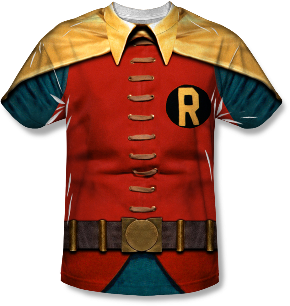 Batman Classic Tv/robin Costume - Batman Robin T Shirt (1000x1000), Png Download