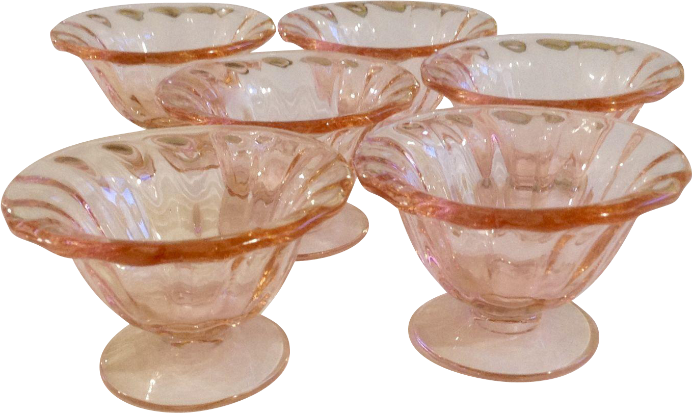 Vintage Fostoria Fairfax Rose Nut Open Salts, Salt - Depression Glass (1357x1357), Png Download