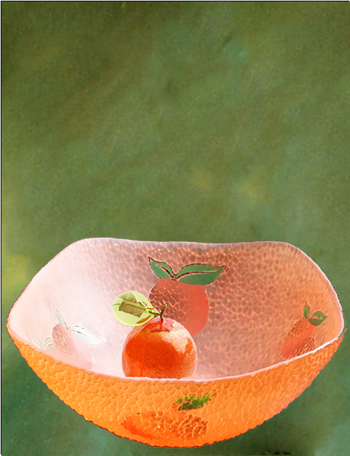 Orange Carnival Glass Bowl - Carnival Glass (620x708), Png Download