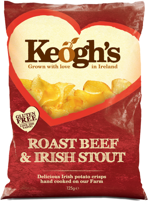 Keogh's Roast Beef & Irish Stout 125g - Keoghs Crisps (800x800), Png Download