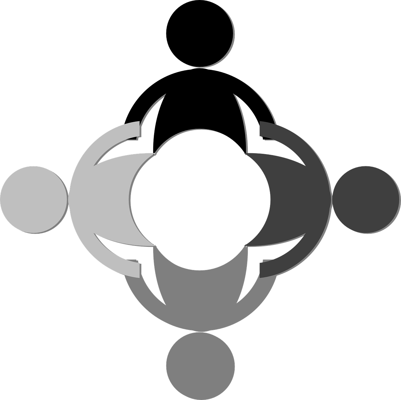 Community Vector Black And White (1280x1277), Png Download