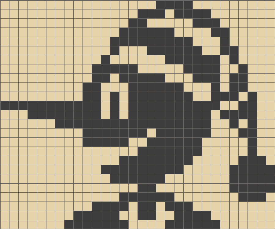 Solution For Original Crossme Level - Monochrome (900x750), Png Download