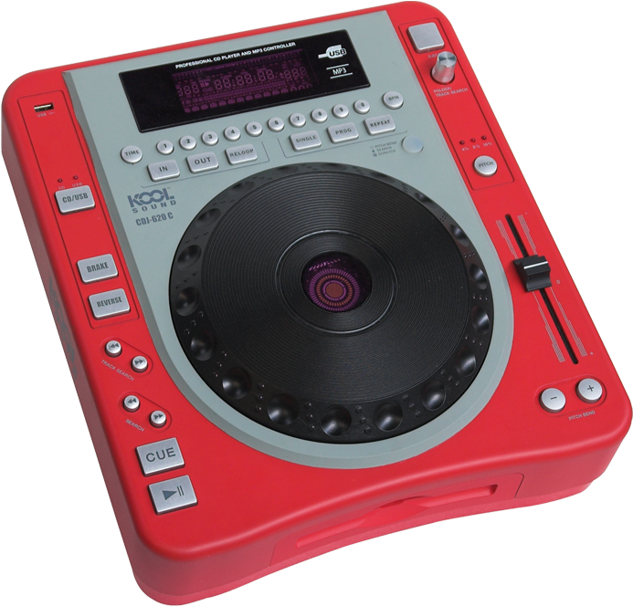 Koolsound Cdj-620 Red - Kool Sound Cdj 620 R Platine Cd Mp3 À Plat (800x700), Png Download