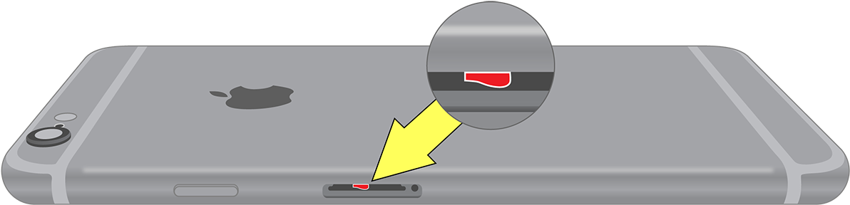 Iphone 6, Iphone 6 Plus, Iphone 6s, Iphone 6s Plus - Iphone Water Indicator (1200x300), Png Download