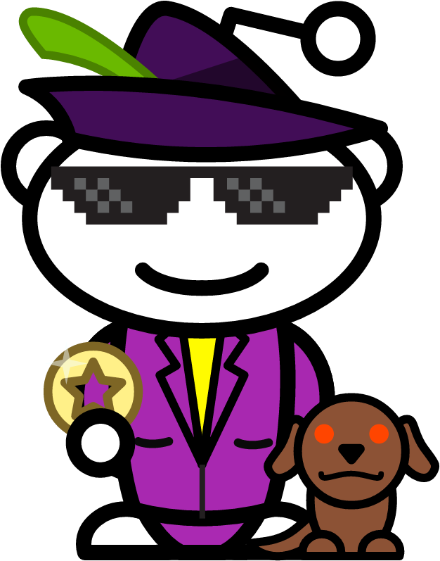 First Time Reddit Gold Member Made A Pimp Snoovatar - Reddit Alien (800x800), Png Download