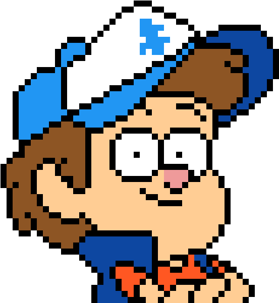 Dipper - Mabel Gravity Falls Pixel Art (600x600), Png Download