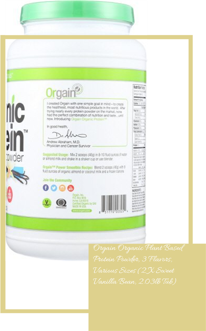 Orgain Organic Plant Based Protein Powder, 3 Flavors, - Orgain Organic Plant Based Protein Powder, Creamy Chocolate (735x1100), Png Download