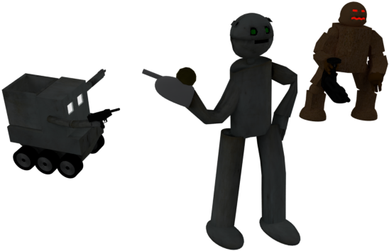 The Three Cyborgs - Standing (800x480), Png Download