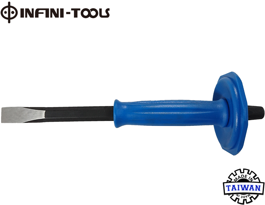Flat Cold Chisel 19mm Hex Shank With Hand Grip - Rubber With Aluminium (900x697), Png Download