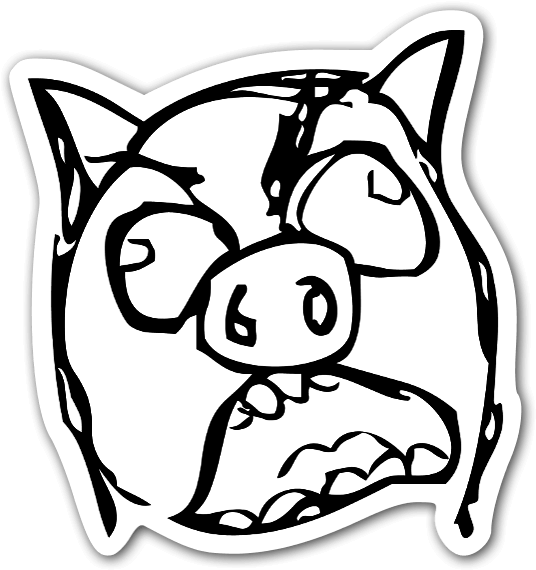 Memes Piggy Rageface Sticker - Angry Pig Memes (563x600), Png Download