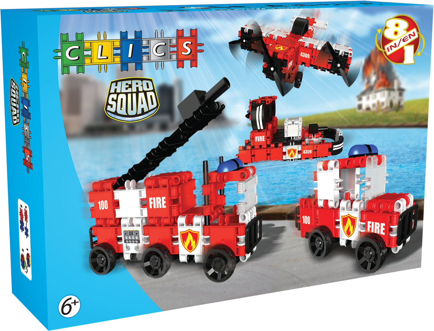 There's A Fire In A Big Block Of Flats Quick, Sound - Clics Hero Squad Fire Brigade Box (1500x1215), Png Download