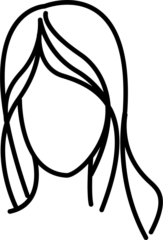 Female With Long Wavy Hair Outline Comments - Png Images White Outline (666x980), Png Download