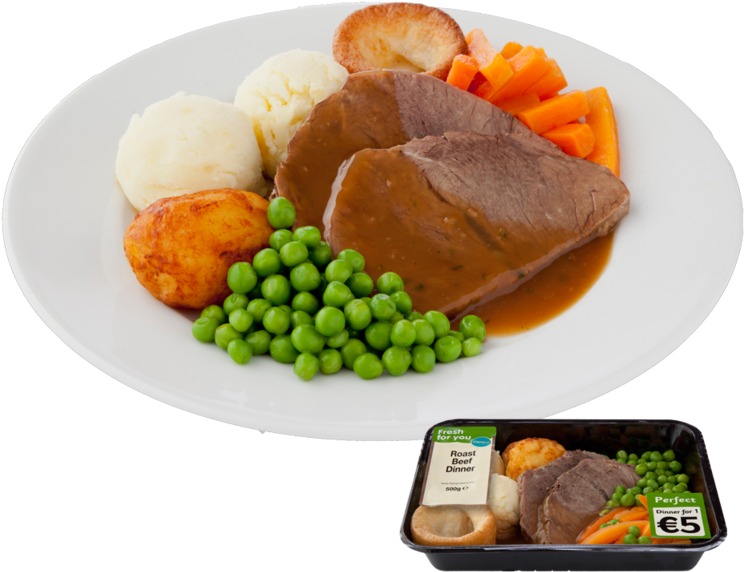 Roast Beef - Irish Roast Chicken Dinner (800x800), Png Download