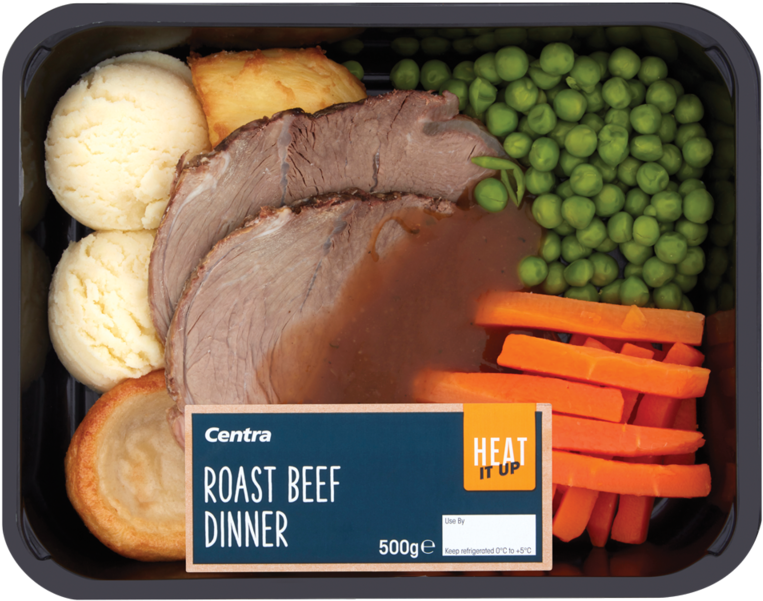 Centra Heat It Up Roast Beef Dinner 500g (800x800), Png Download
