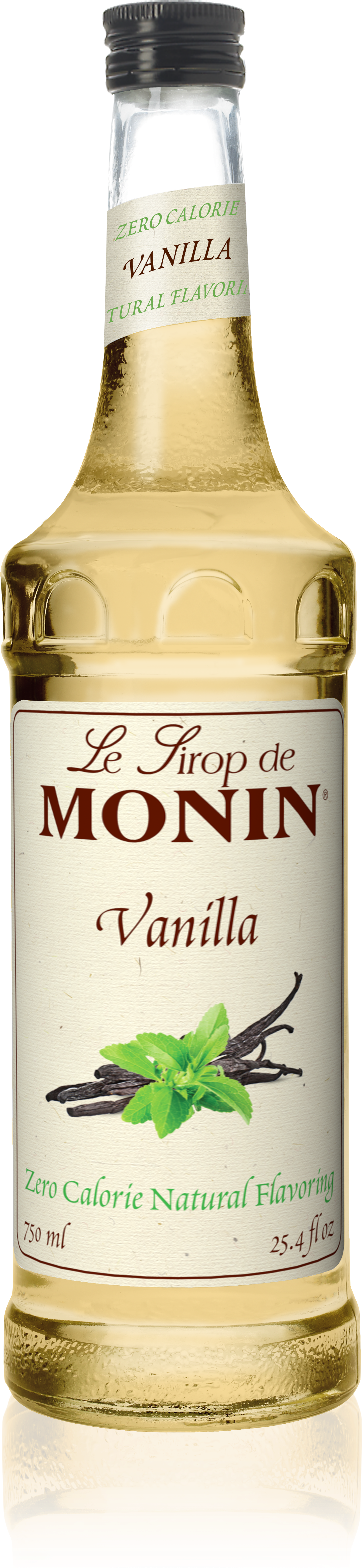 750 Ml Zero Calorie Natural Vanilla - Monin Amaretto Syrup 750 Ml (1193x5182), Png Download