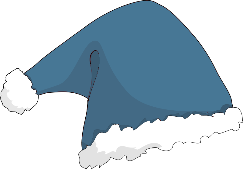 Blue Santa Hat - Santa Claus Hat Drawing (800x556), Png Download