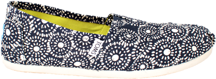 Toms Shipori Dots Navy Canvastossut Blue - Slip-on Shoe (800x533), Png Download