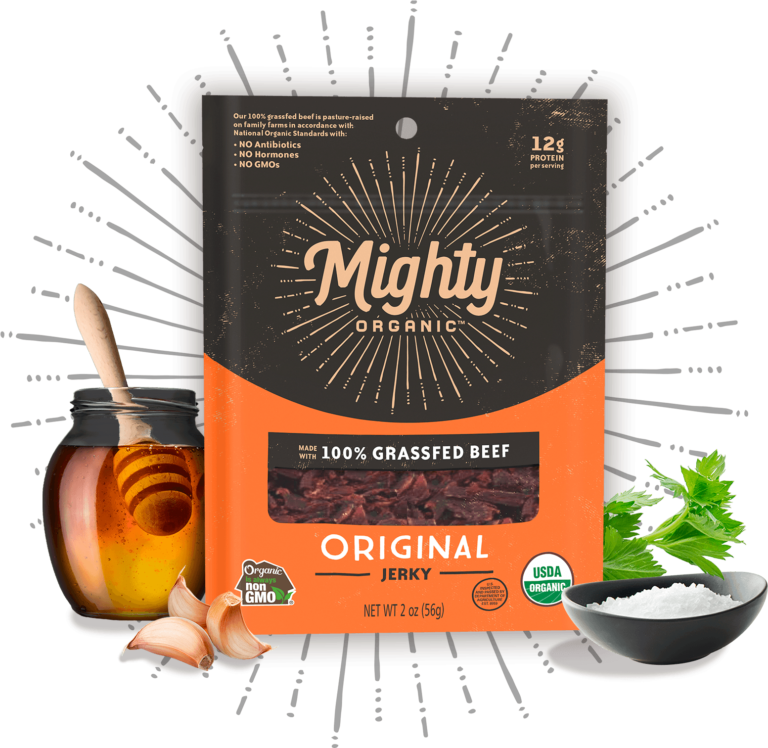 Organic Beef Jerky - Beef Jerky (1650x1513), Png Download