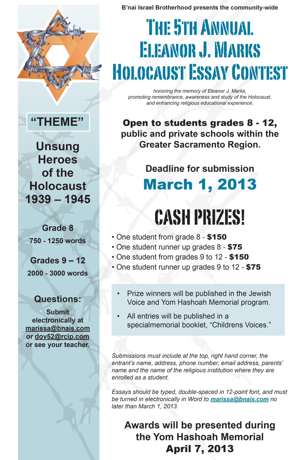 2013 Ejm Essayconttest Flyer - Literature (1000x1499), Png Download