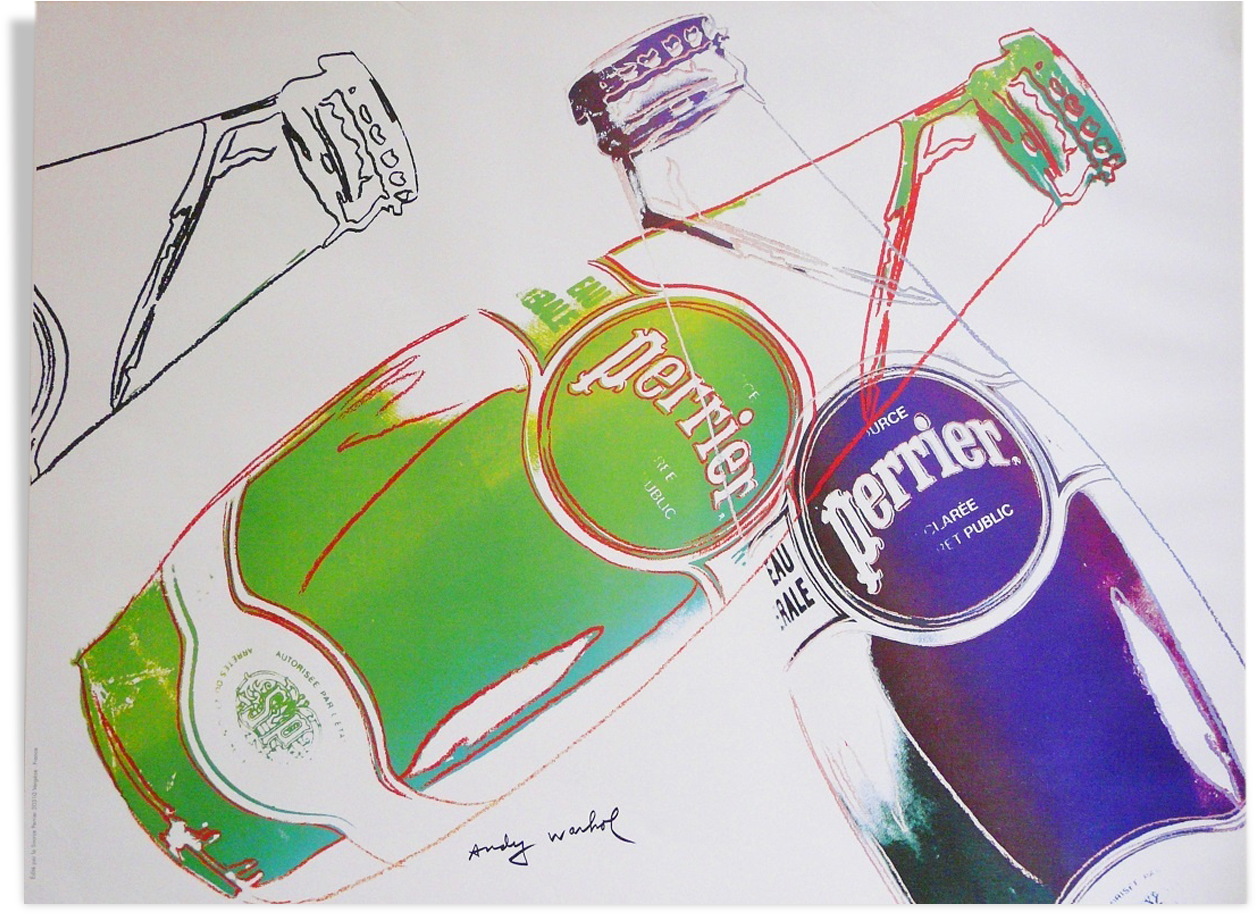 Original Poster Perrier Pop Art Signed Andy Warhol - Original Andy Warhol Perrier (1457x1457), Png Download