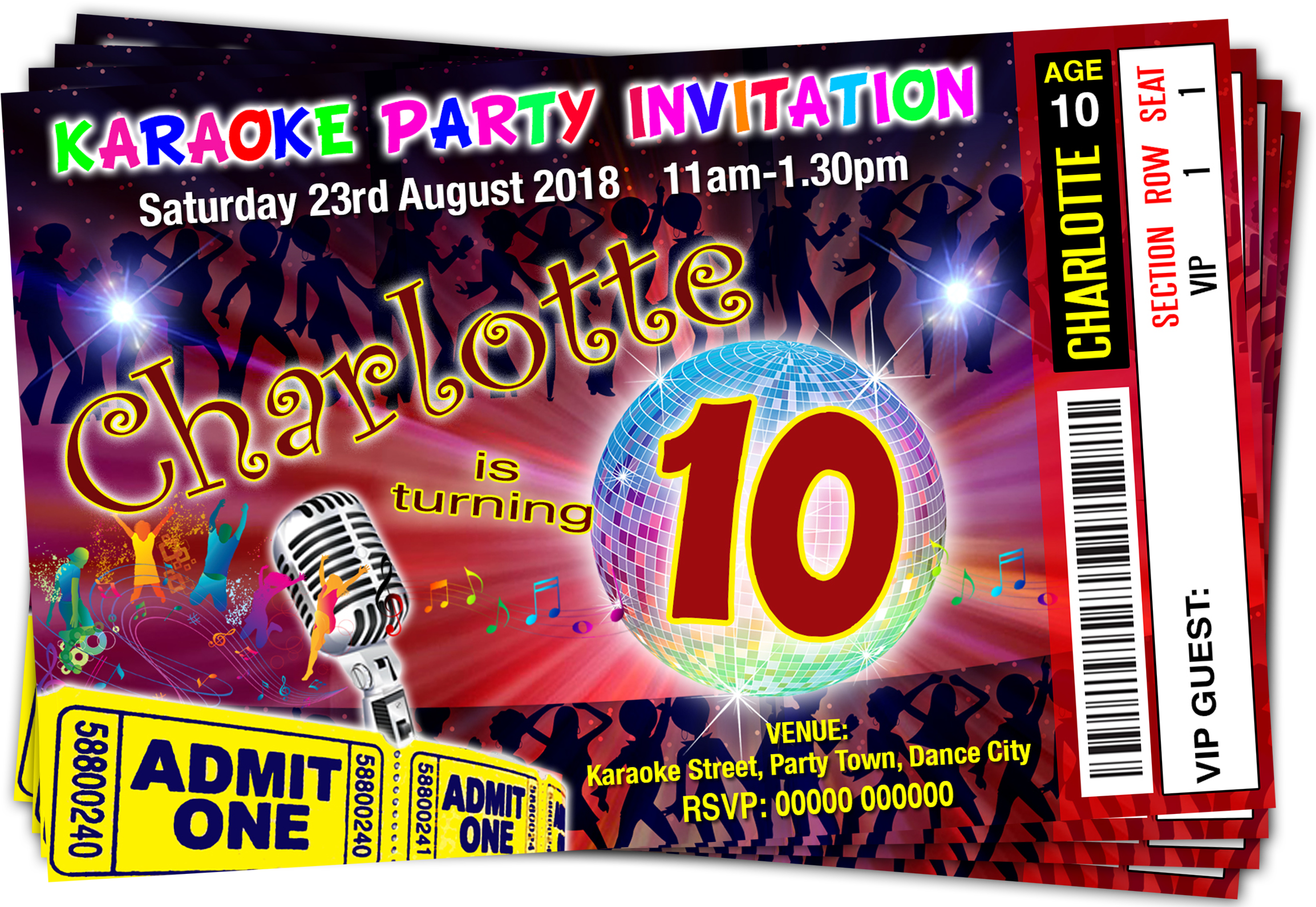 Karaoke Disco Dance Party Invitation (2362x1594), Png Download