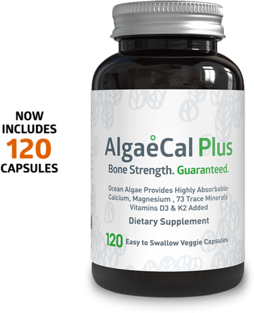 Algaecal Plus Single Bottle 120 Capsule Count - Best Calcium Supplement (700x700), Png Download