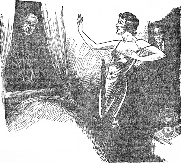 A Standing Woman Recoils At A Face In The Window - Portable Network Graphics (600x540), Png Download