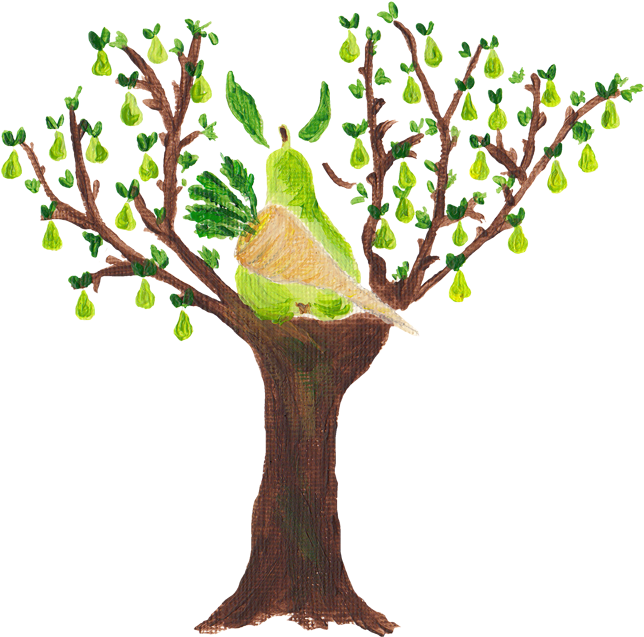 The 12 Veg Of Christmas - Parsnip In A Pear Tree (750x711), Png Download