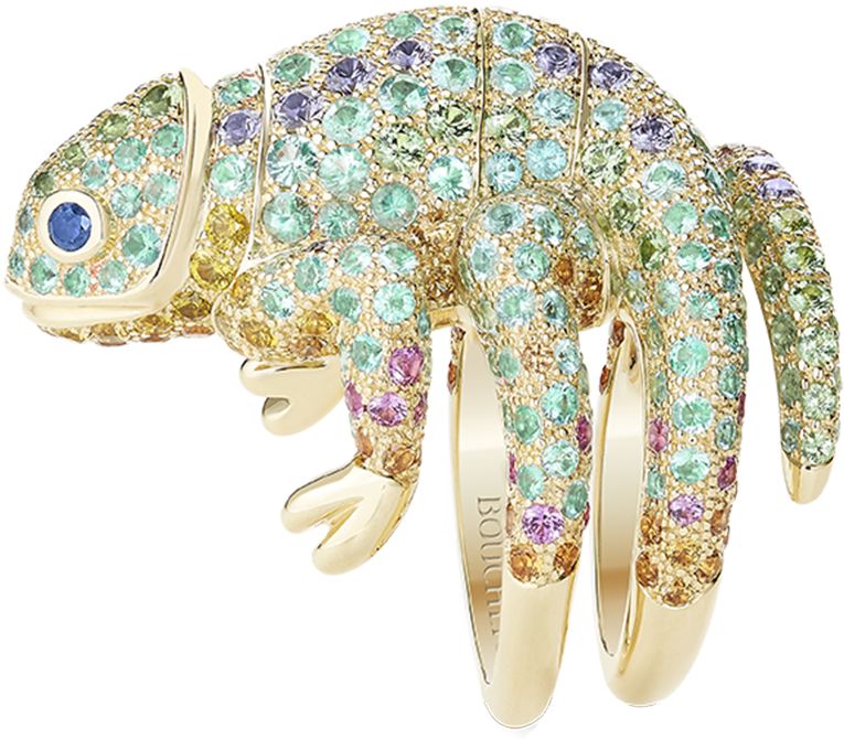 Masy, The Chameleon Ring - Boucheron Chameleon (960x960), Png Download