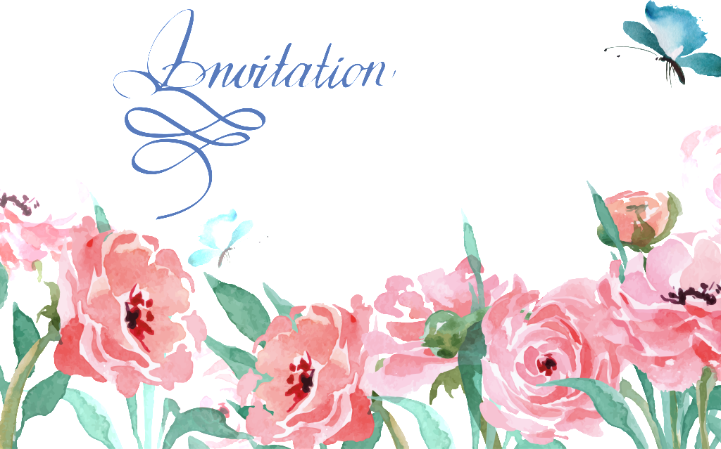 Rose Bush Transparent Decorative - Wedding Invitation (1024x639), Png Download