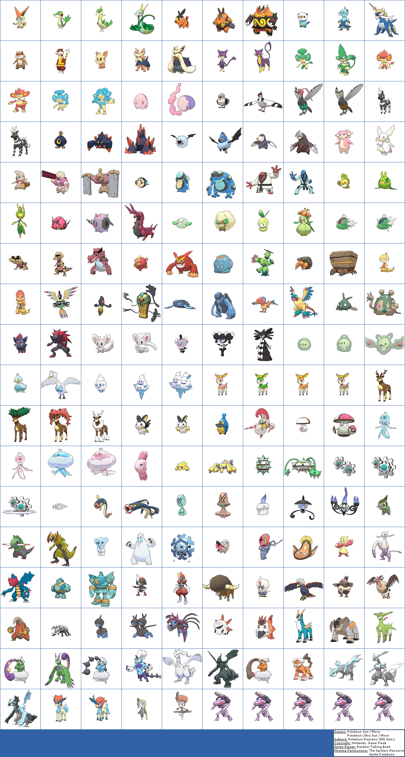 Click For Full Sized Image Pokémon Previews - Pokemon Sun And Moon Sprites (1291x2410), Png Download