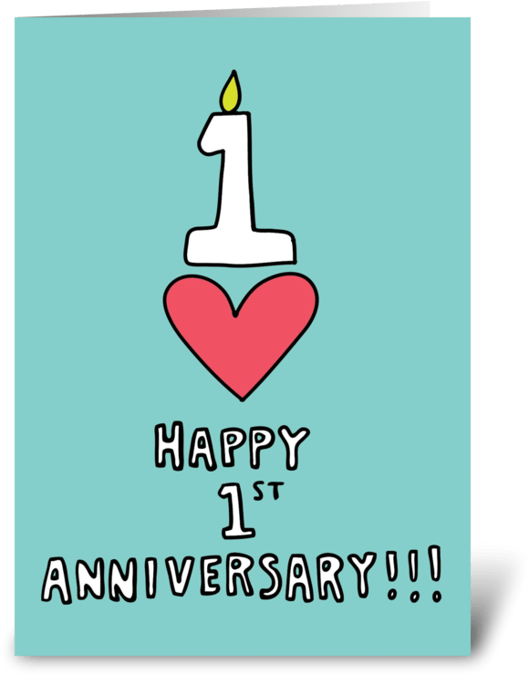 Happy 1st Anniversary (700x792), Png Download