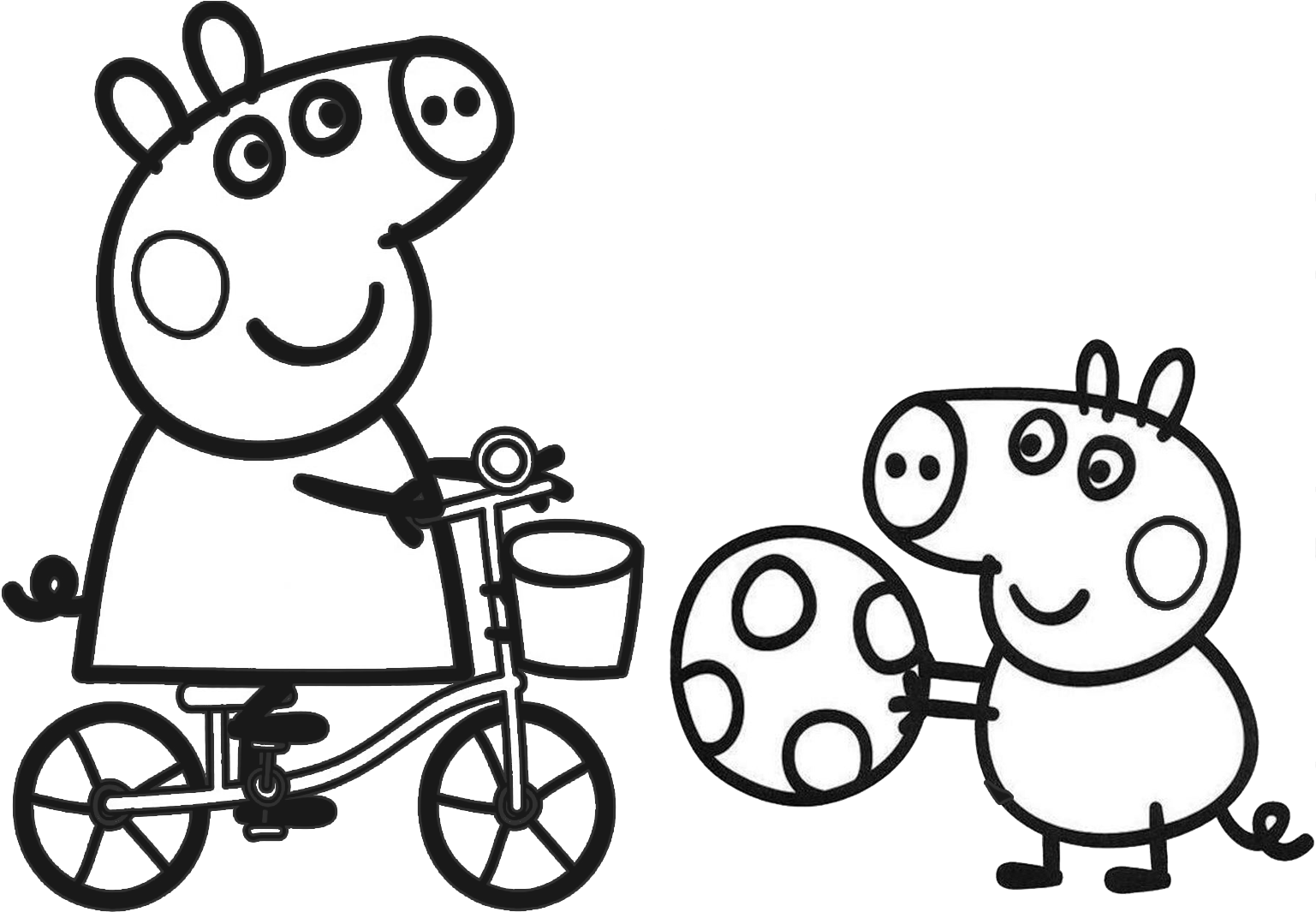 Coloring Pages Of Copy Neoteric Design Inspiration - Coloriage De Peppa Pig Et Ses Amie (1920x1080), Png Download