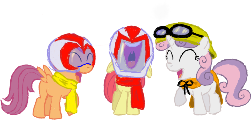 Apple Bloom, Artist Needed, Cosplay, Getter Robo, Safe, (850x410), Png Download
