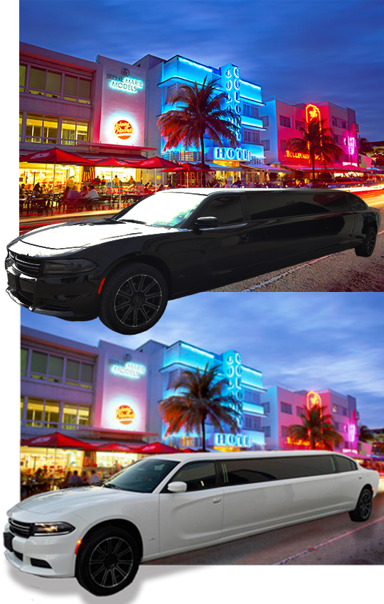 Dodge Charger Limo B - Poster: Hellier's Art Deco District At Dusk, Ocean (540x850), Png Download